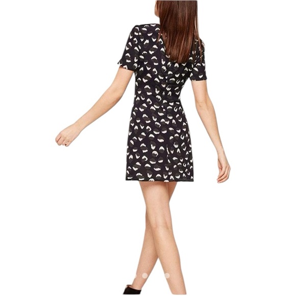 Reformation Jalen Short Sleeve Mini Dress in Wild Child Print - Navy - Size 6 - Picture 8 of 12
